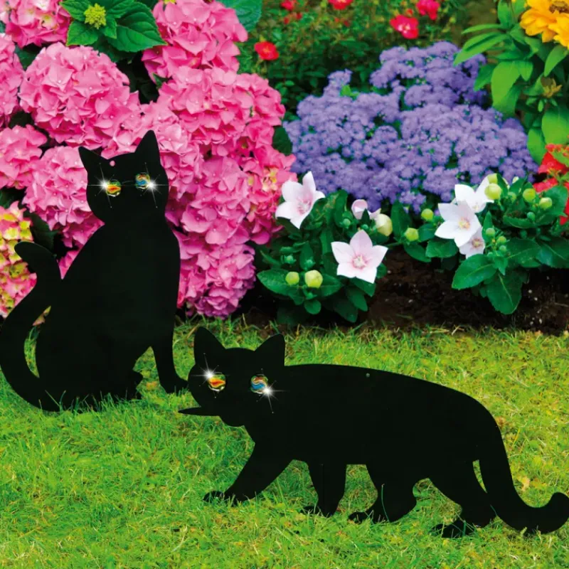Épouvantails chats pour potager lot de 2* Outlet