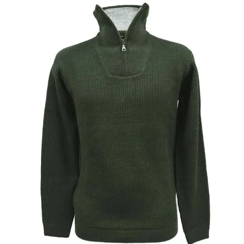 Pull col camionneur kaki Lorry taille S à 3XL* Outlet