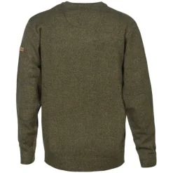 Pull col V kaki 70% acrylique 30% laine - Maille douce mixte* Outlet