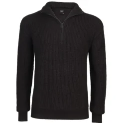 Pull Troyer Noir à Col Camionneur - ® Homme*Brandit Discount