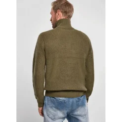 Pull Troyer Olive à Col Camionneur - ® Homme*Brandit Outlet