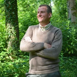 Pull Vincennes col V brun*