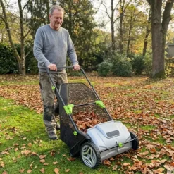 Ramasse-feuilles 3 brosses 53cm bac 100L réglage 0-40mm 112x66cm* Sale