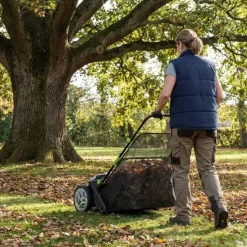 Ramasse-feuilles 3 brosses 53cm bac 100L réglage 0-40mm 112x66cm* Sale