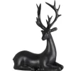 Renne couché noir 20cm - 16x6,5x20,5cm - Décoration Noël*