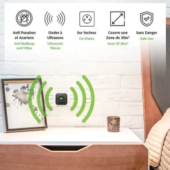 Répulsif à ultrasons anti-punaises de lit et acariens - 30m²* Best