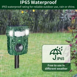 Répulsif Électronique à Ultrasons et Flash Anti-Nuisibles - Portée 8m - Solaire/USB* Sale