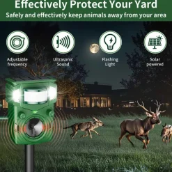 Répulsif Électronique à Ultrasons et Flash Anti-Nuisibles - Portée 8m - Solaire/USB* Sale