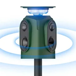 Répulsif Électronique Solaire 360° à Ultrasons et Flash - Étanche IP65* Hot