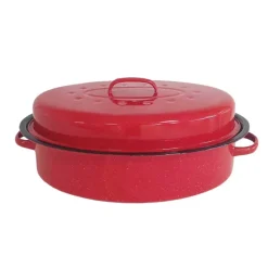 Rôtissoire rouge grand modèle 37x26,5x11,5cm 4L vapeur auto* Discount