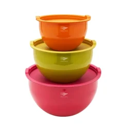 Saladiers acier inoxydable multicolores avec couvercles x3*Pradel France Best