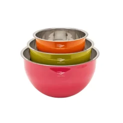 Saladiers acier inoxydable multicolores avec couvercles x3*Pradel France Best