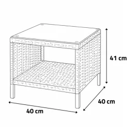 Salon de jardin 2 fauteuils et table basse tressée noir* New