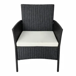 Salon de jardin 4 pièces résine tressée noir* Hot