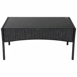 Salon de jardin 4 pièces résine tressée noir* Hot