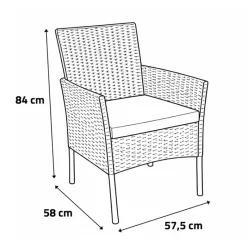 Salon de jardin 4 pièces résine tressée noir* Hot