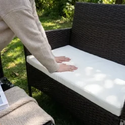 Salon de jardin 4 pièces résine tressée marron* Hot