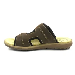 Sandales Dixit confort à scratch cuir lycra marron 40 à 46*Ayoka Hot