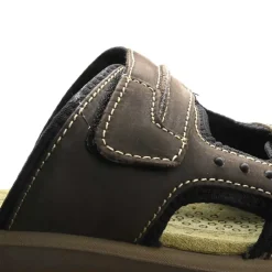 Sandales Dixit confort à scratch cuir lycra marron 40 à 46*Ayoka Hot