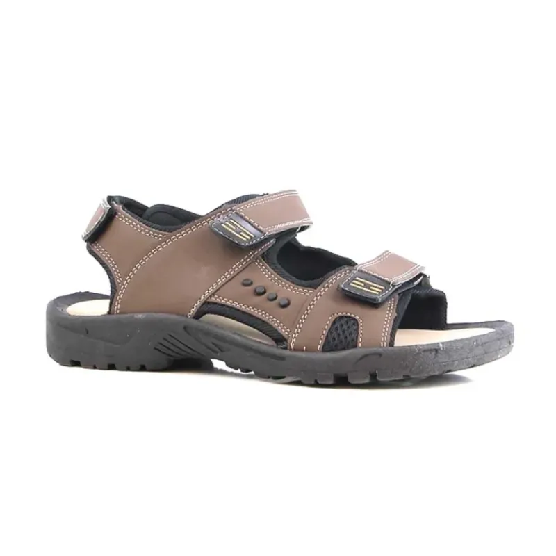 Sandales Homme Marron à Scratchs en Synthétique - Confort et Pratique* Best