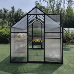 Serre de jardin en aluminium et polycarbonate 2,11 m² - 119x177x192cm -* Online
