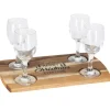 Set 4 verres whiskey 200ml + plateau acacia 290x170mm*