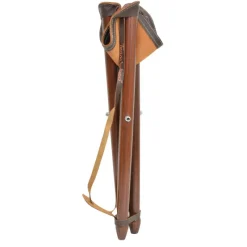 Siège battue en frêne teinté en croûte de cuir de buffle pliable H 65cm*TeamWood Clearance