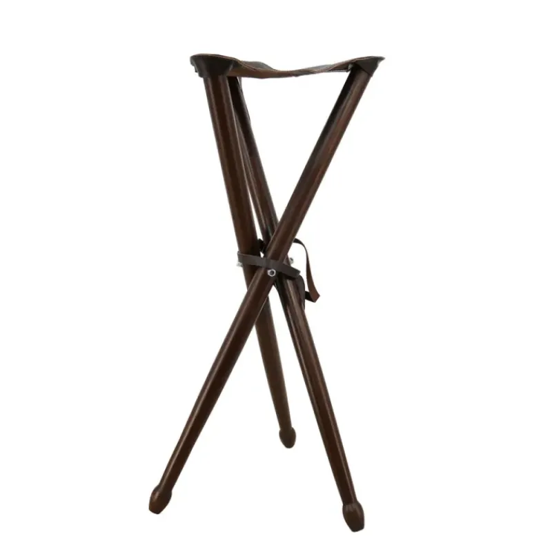 Siège de battue en frêne avec assise croute de cuir de buffle hauteur 80cm* New