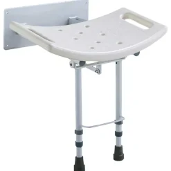 Siège douche relevable mural 39.5-44.5cm poignées antidérapant* Clearance