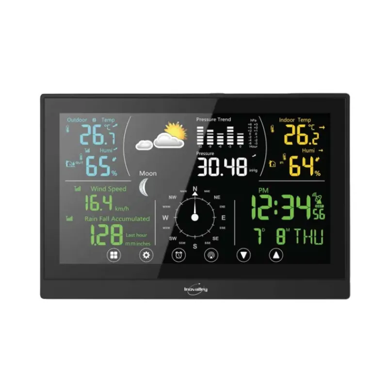 Station météo pro radiopilotée tactile Tx humidité, vitesse vent* Clearance