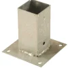 Support de poteau plat en acier galvanisé 7,1x7,1cm - Fixation à visser* Sale