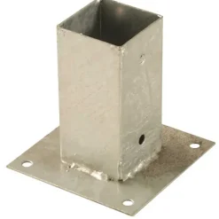 Support de poteau plat en acier galvanisé 7,1x7,1cm - Fixation à visser* Sale
