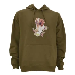 Sweat à capuche kaki épagneul ®*Bartavel Hot