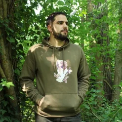 Sweat à capuche kaki épagneul ®*Bartavel Hot