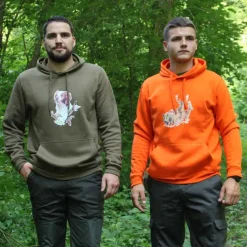 Sweat à capuche orange grands animaux ®*Bartavel Discount