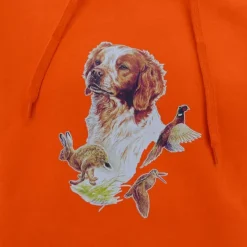 Sweat à capuche orange épagneul ®*Bartavel Hot