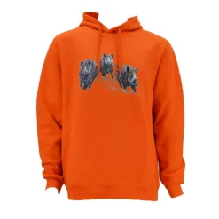 Sweat à capuche orange sangliers Taille M à 3XL*Bartavel Hot