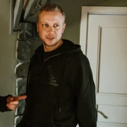 Sweat capuche Ultra full zip coton sérigraphié vert kaki S à 2XL*Swedteam Sale