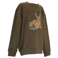 Sweat enfant grands animaux coton polyester kaki 6 à 14 ans*Bartavel Online