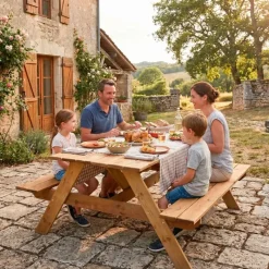 Table pique-nique en bois traité autoclave 160 cm* Discount