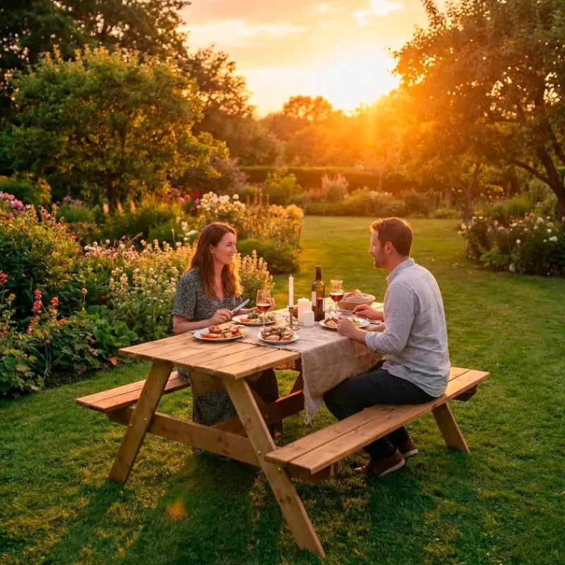 Table pique-nique en bois traité autoclave 160 cm* Discount