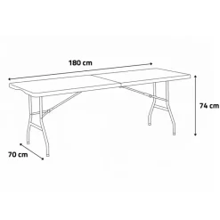 Table pliante en résine 10 couverts 180x70x74cm pieds métal* Online