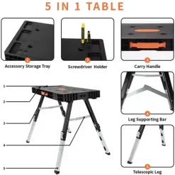 Établi 5 en 1 multifonction atelier bricolage DIY compact* Clearance