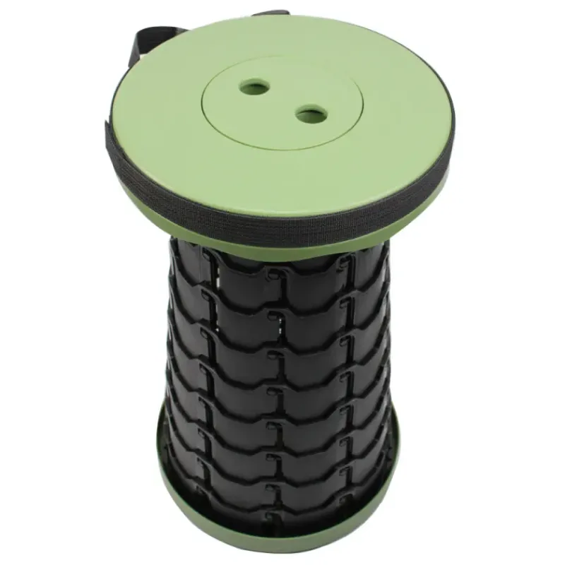 Tabouret télescopique kaki et noir réglable en hauteur de 6 à 45 cm* Outlet