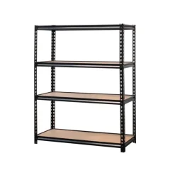 Étagère industrielle 4 niveaux 180x60x180 cm - Noire - Charge 60 kg/étagère* New