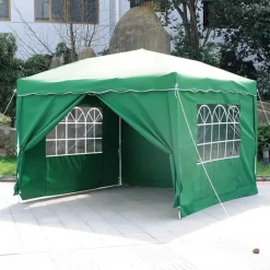 Tonnelle pliante 3x3 m en acier vert avec parois latérales* Online