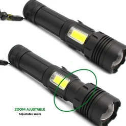 Torche Bright 2000 lumens 3 niveaux d'intensité, en alliage d'alu*