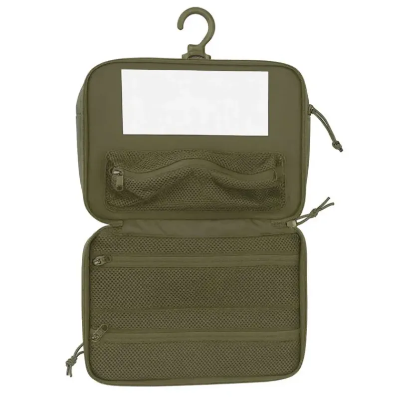 Trousse de toilette verte en polyester déperlant avec miroir amovible - DCA France* Best