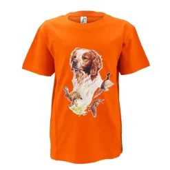 T-shirt enfant épagneul coton doux orange 6 à 12 ans*Bartavel Sale