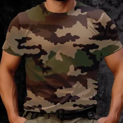 T-shirt Homme Camo CE - 100% Coton Peigné - Manches Courtes - Col Rond* Hot